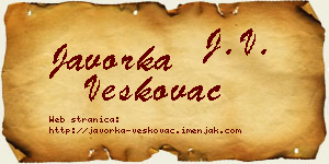Javorka Veškovac vizit kartica